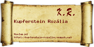 Kupferstein Rozália névjegykártya